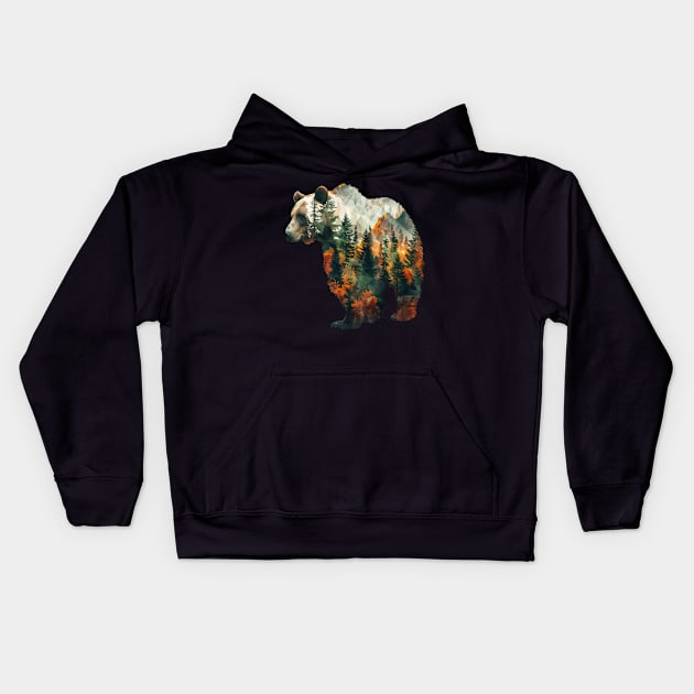 Majestic Grizzly Sightings Kids Hoodie by Silly Picture